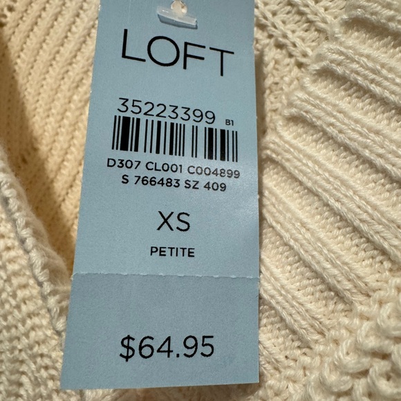 Loft cream colored cardigan, nwt, XSP - Picture 4 of 7